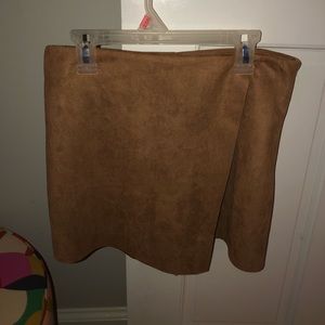 Vestique Brown suede envelope skort